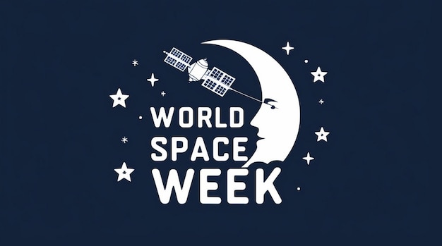 Photo october world space week holiday concept template for background banner card poster with text inscription