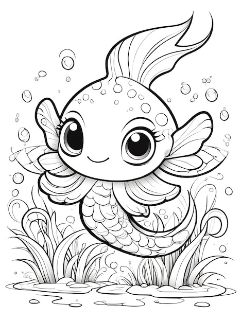 Octopus coloring page coloring drawing white background white color ai generated