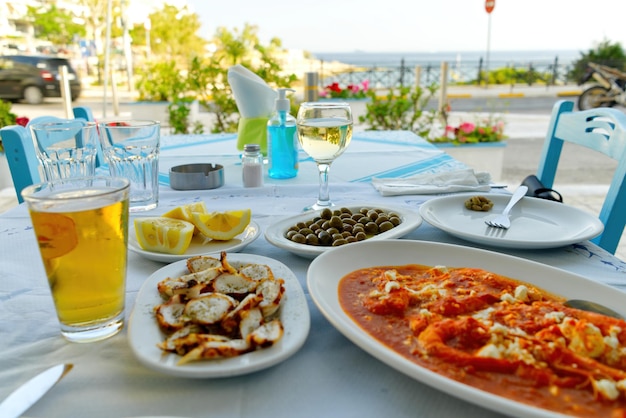 Octopus dish in greece restaurant