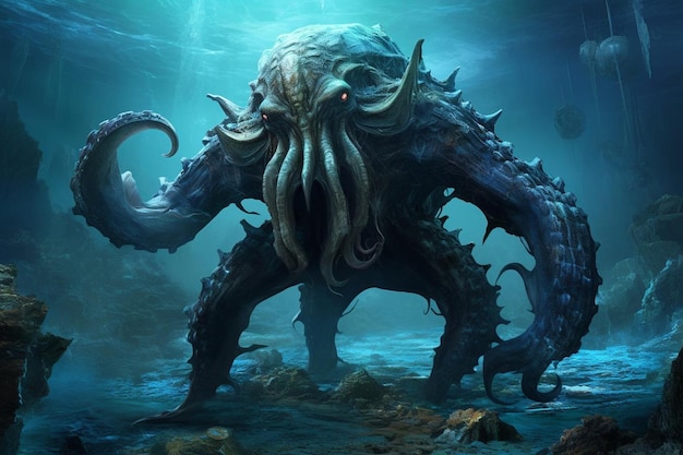 Octopus giant underwater animal fantasy kraken