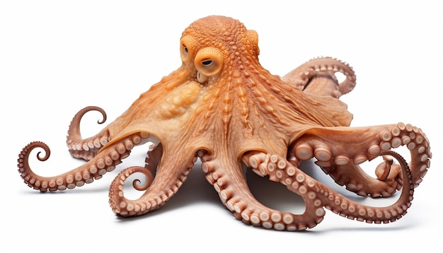 Octopus Isolated on White Background Clipping Path