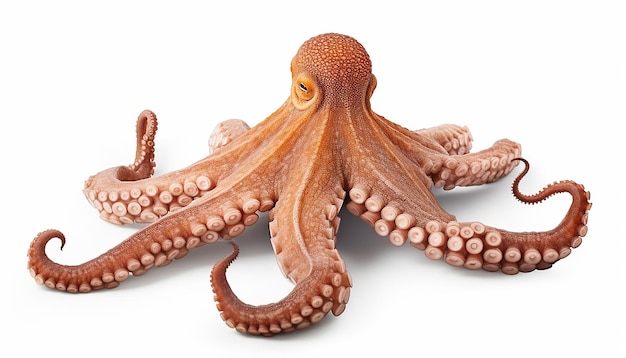 Octopus Isolated on White Background Clipping Path