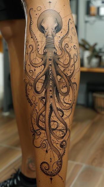 octopus tattoo on a persons arm