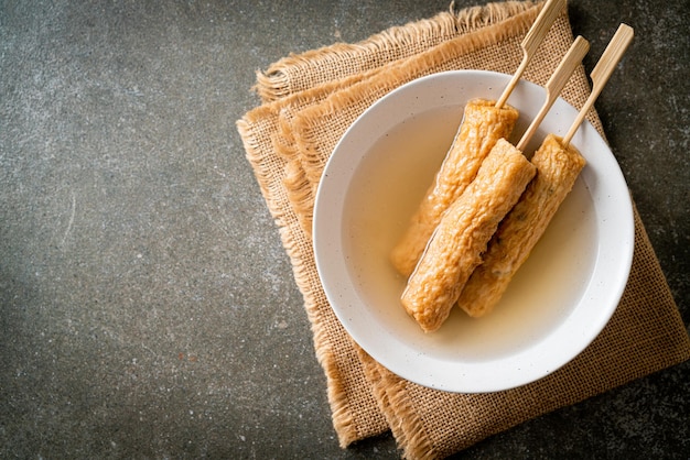 Odeng Korean fish cake skewer in soup