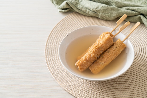 Odeng Korean fish cake skewer in soup