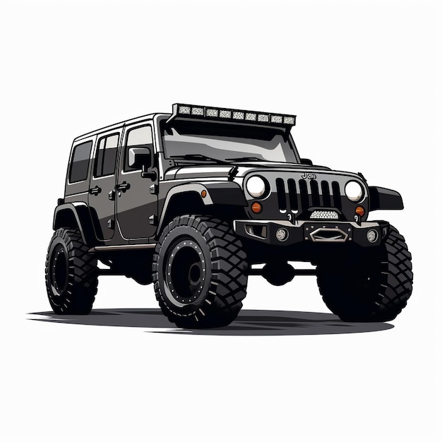 Off Road Vehicle 4X4 Jeep Off Road Extreme Expedition on a Black Jeep Wrangler