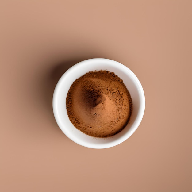 offee powder isolated on white background full depth of field