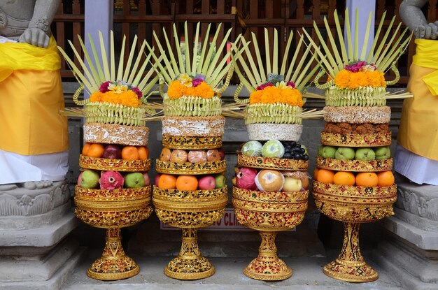 Offerings to the gods in the Tirta Empul Temple in Bali