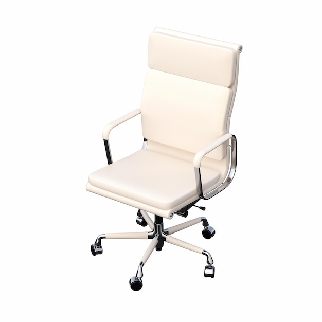 office chair isolated on white background, interior furniture, 3D illustration, cg render