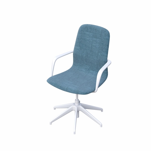 office chair isolated on white background, interior furniture, 3D illustration, cg render