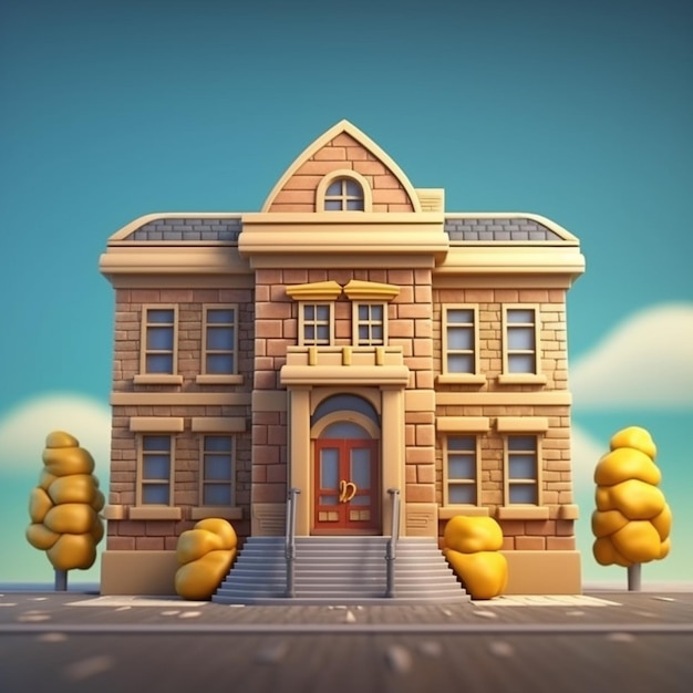 Office company clay cartoon building AI Generated