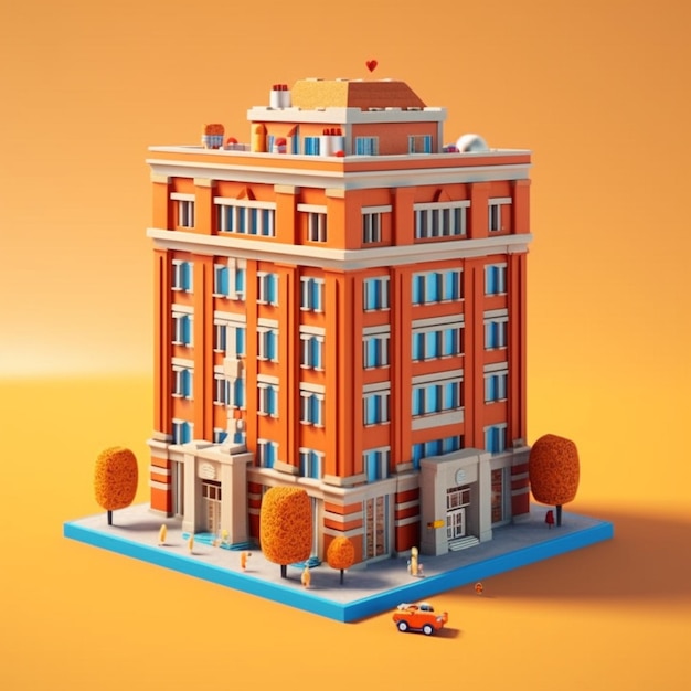 Office company clay cartoon building AI Generated