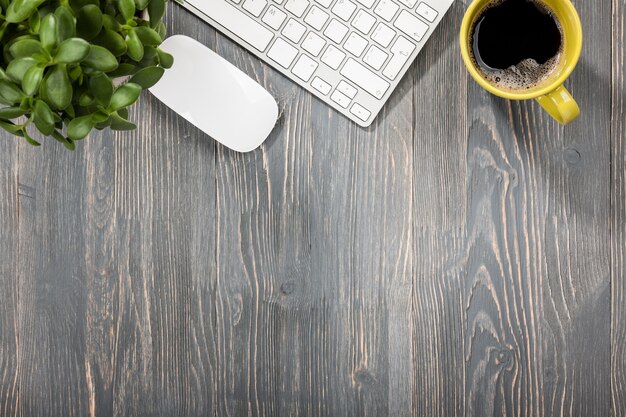 Office desk, top view