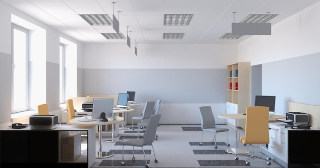 office interior visualization 3D illustration