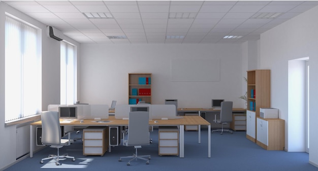 office interior visualization 3D illustration