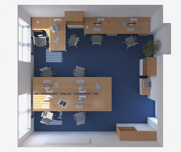 office interior visualization 3D illustration