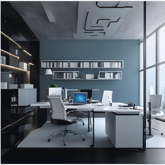 office interior with desk