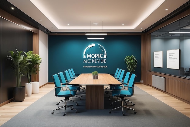 Office Meeting Room Logo Mockup