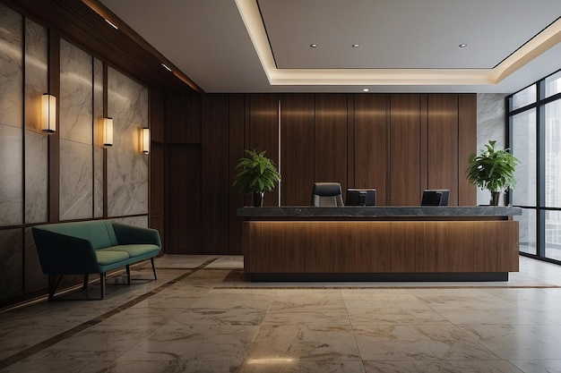 Office reception with a tranquil serene ambiance