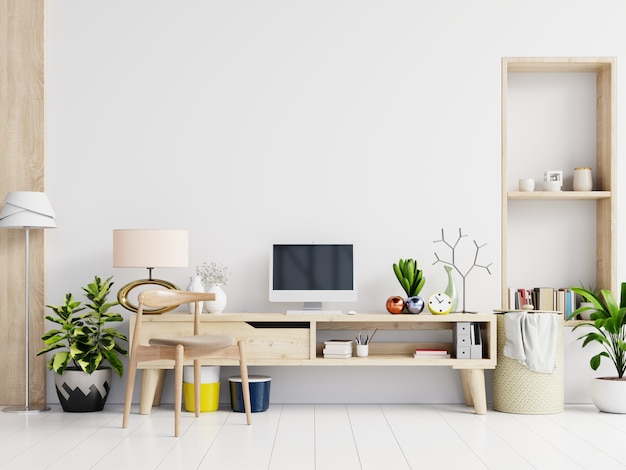 Office room with a white background.