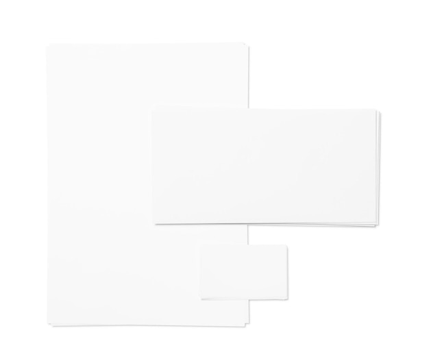 office stationery set on white