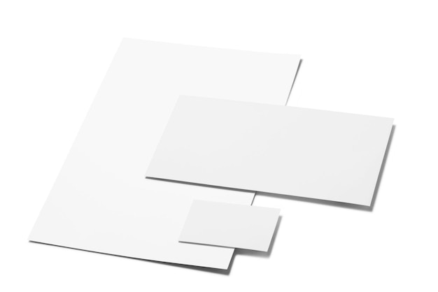 office stationery set on white