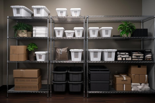 Photo office storage area with neatly arranged supplies