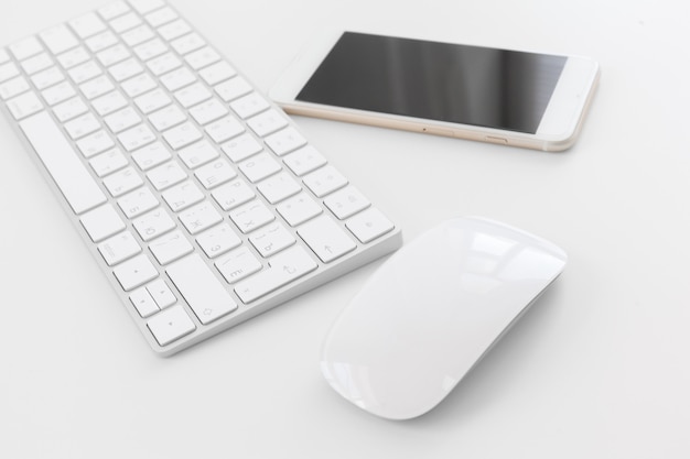 Office table with keyboard