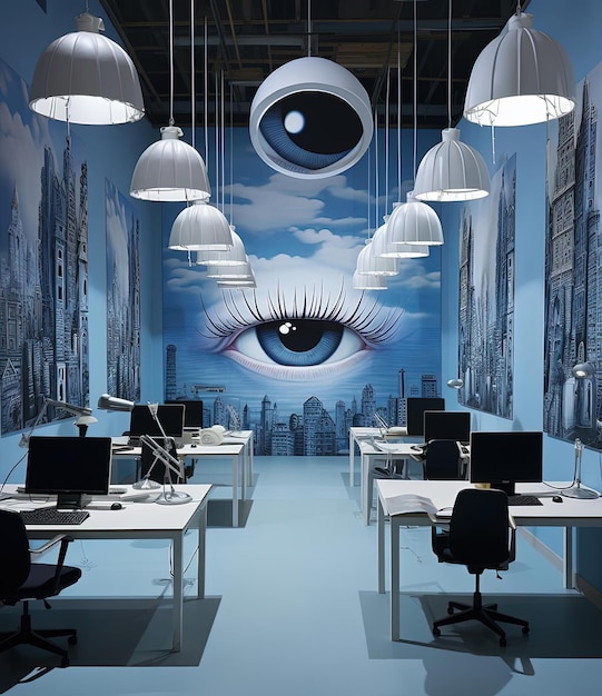 the office that never sleeps in the style of surrealist visuals