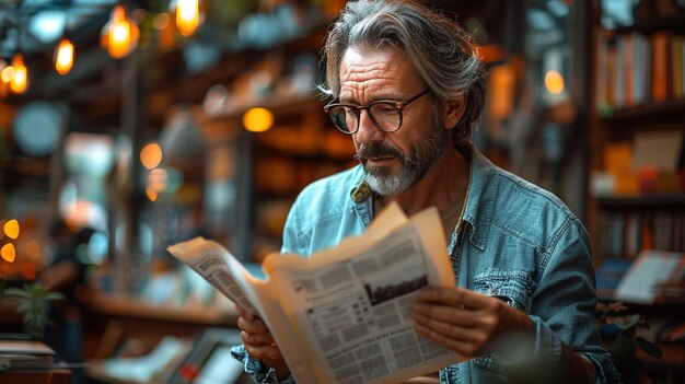 An Office Worker Reading Industry News Wallpaper