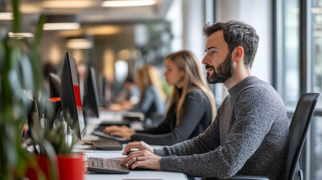 Office workers at desks