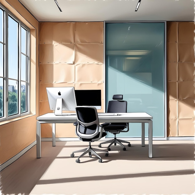 Office and Workplace Vector Illustration