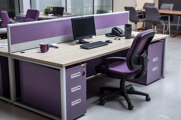 Office workstation with ergonomic seating