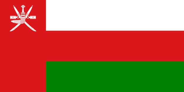 Photo the official current flag of sultanate of oman state flag of oman illustration