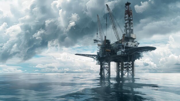 Photo offshore oil drilling platform