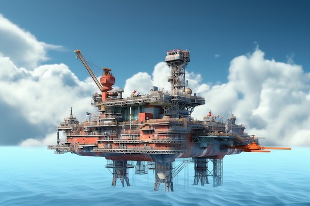 Offshore Oil and Gas Remote Wellhead Platform Generative AI