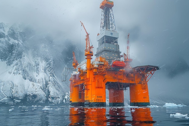 Offshore oil rig energy extraction platform for petroleum production and drilling at sea