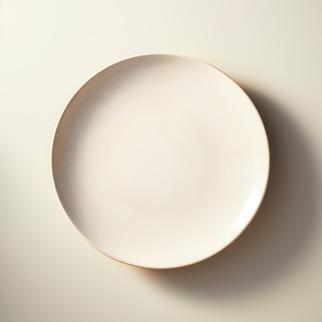 Offwhite dinner plate porcelain pottery bowl