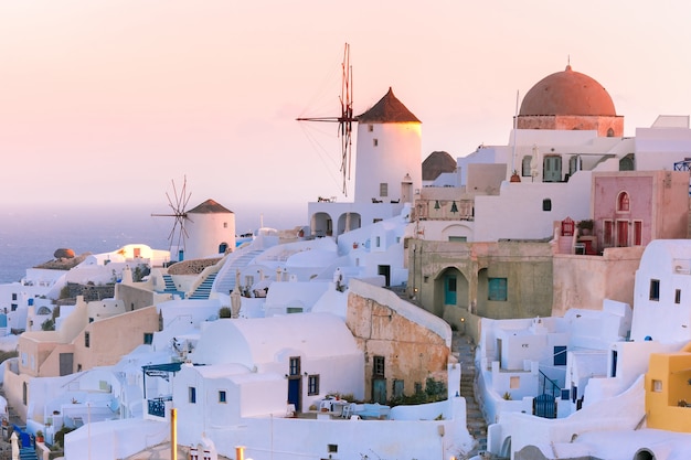 Oia at sunset, Santorini, Greece