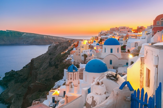 Oia at sunset, Santorini, Greece