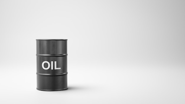 Oil Barrel on White with Copy Space