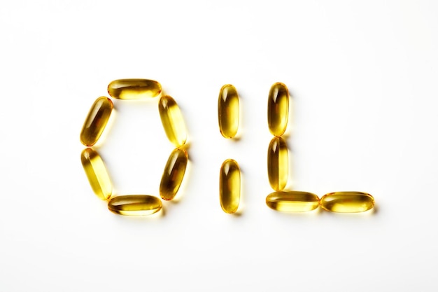 Photo oil capsules vitamin pill omega 3 fish oil