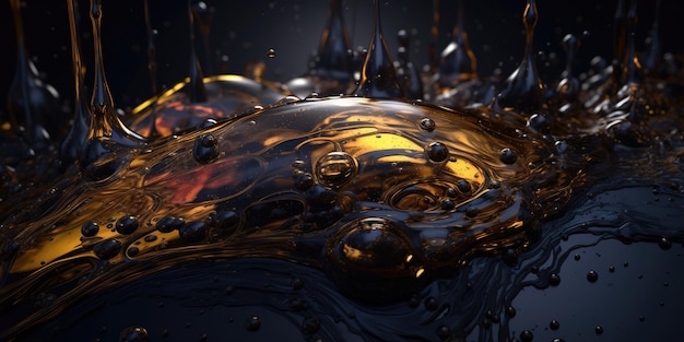 Oil drops and splashes