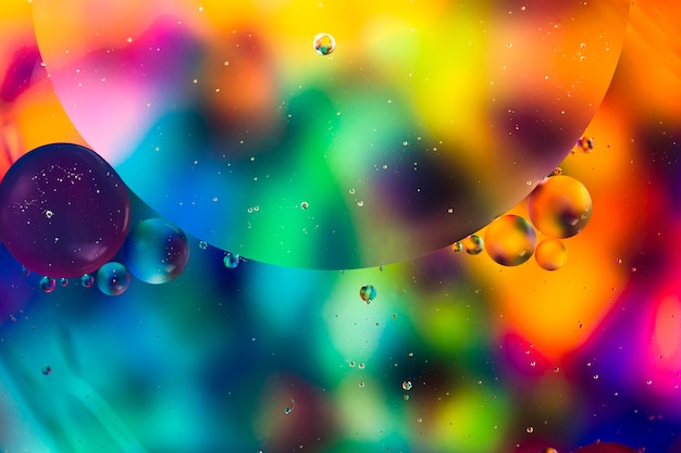 Oil drops in water abstract psychedelic pattern image