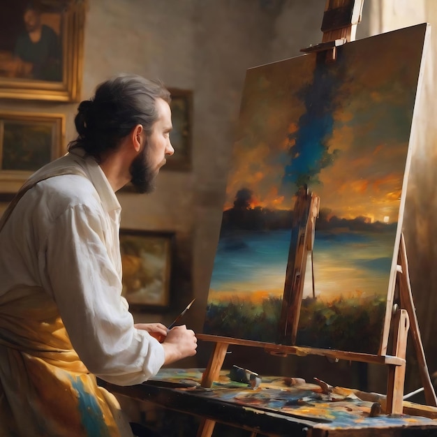 Oil on easel a journey into the world of oil painting