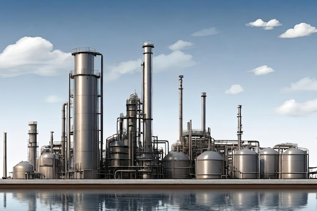 oil and gas power plant refinery with storage tanks facility for oil production