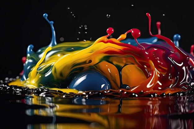 Oil Liquid Splashing colorful background