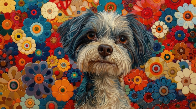 Oil paint dog art