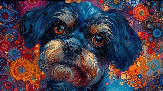 Oil paint dog art