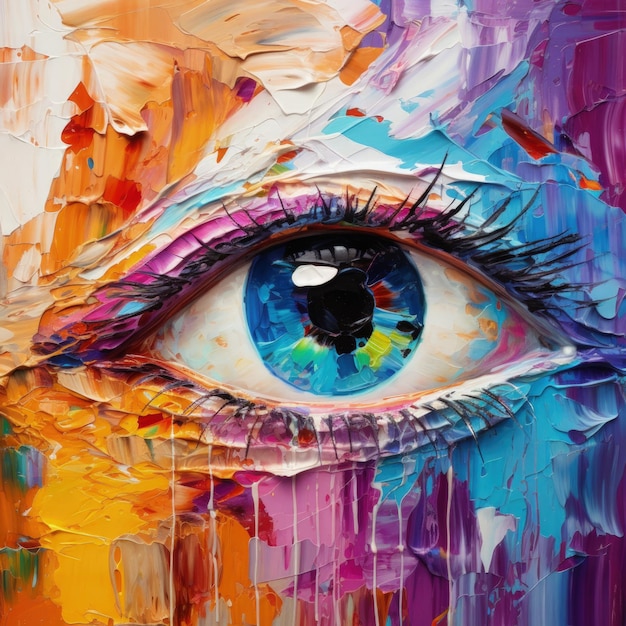 Oil painting Conceptual abstract picture of the eye